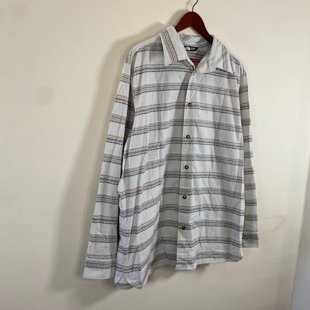 The North Face Button Down Long Sleeve Shirt Striped Mens XL Lightweight Western - Picture 4 of 7